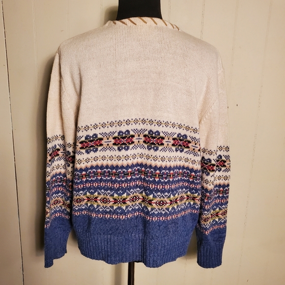 Vintage Heirloom Collectibles Fair Isle Full Zip Cardigan Sweater XL - Picture 4 of 6